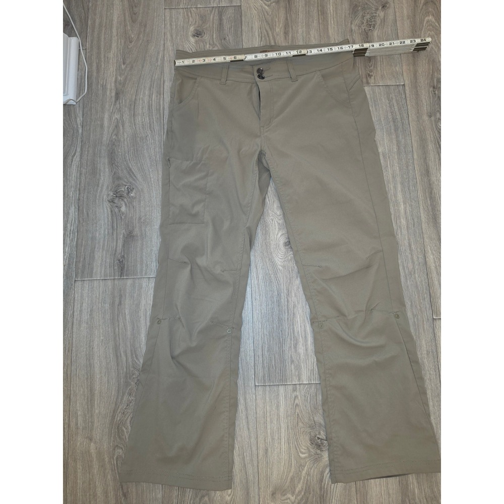 Prana Halle Hiking Pants Womens 12 Short Khaki Tan Straight Leg Stretch Outdoor